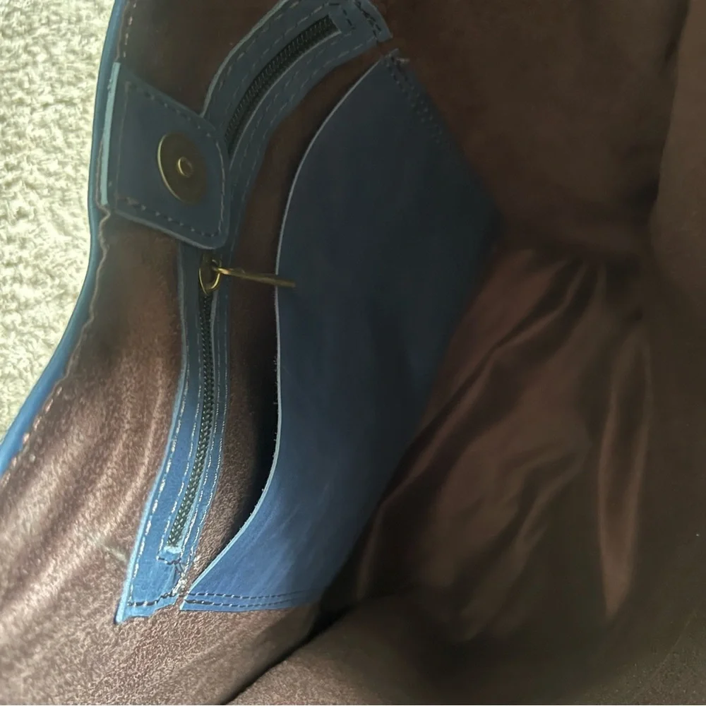 BLUE Studded Shoulder Bag – Edgy Punk Rock Tote